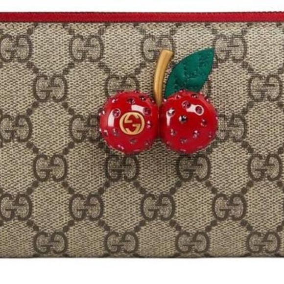 Gucci GG Supreme Canvas Zip Around Wallet with Cherries - Picture 5 of 14